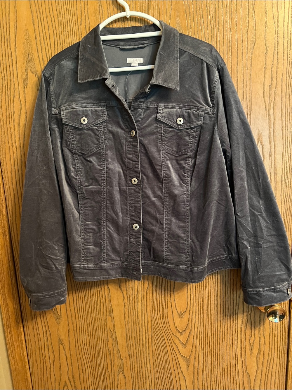 J. Jill Charcoal Corduroy Jean Jacket